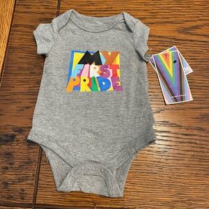Target Gray Baby One-Piece Bodysuit with Colorful "My First Pride" Graphic